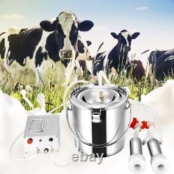 7L Electric Cow Milking Machine Vacuum Pump Pulsating Milker Portable Auto-Stop