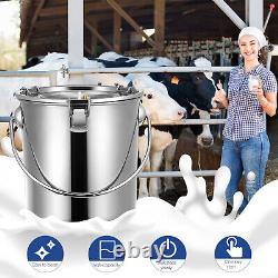 7L Electric Cow Milking Machine Vacuum Pump Pulsating Milker Portable Auto-Stop