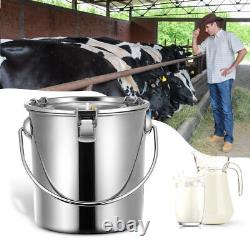 7L Electric Cow Milking Machine Vacuum Pump Pulsating Milker Portable Dual Heads