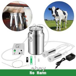 7L Electric Milking Machine Double Tube Vacuum Impulse Pump Cow Milker