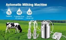 7L Electric Milking Machine Double Tube Vacuum Impulse Pump Cow Milker Automatic
