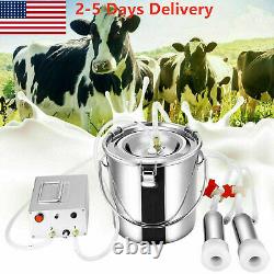 7L Electric Milking Machine Milker Automic Vacuum Pulsation Pump Cow Sheep Goat