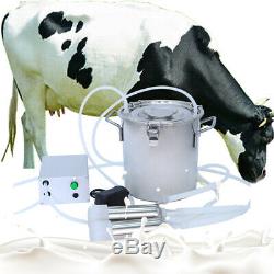 7L Electric Milking Machine Vacuum Pulsation Milker Stainless Barrel Cow Goat
