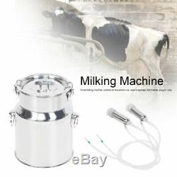 7L Electric Milking Machine Vacuum Pulsation Pump Milker Stainless Barrel Cow