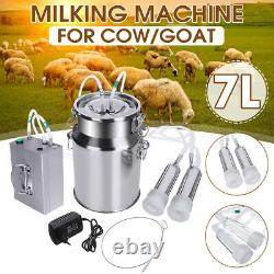 7L Electric Milking Machine Vacuum Pump Cow Goat utomatically Milker
