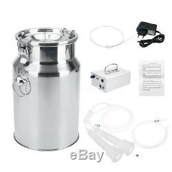 7L Electric Milking Machine Vacuum Pump Strong Suction Milker Tank For Cow Farm