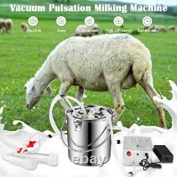 7L Electric Sheep Goat Cow Milker Vacuum Impulse Pump Dual Head Milking Machine
