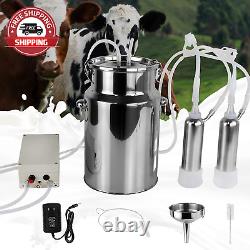 7L Goat Cow Milking Machine, Adjustable Suction Pulsation Vacuum Electric Milker