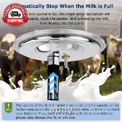 7L Goat Cow Milking Machine, Adjustable Suction Pulsation Vacuum Electric Milker