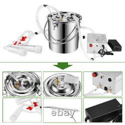 7L Goat Electric Milking Machine Sheep Milker Stainless Steel Bucket For Cows