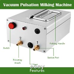 7L Milking Machine Electric Vacuum Impulse Pump CowithGoat Milker Stainless Steel