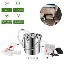 7L Milking Machine Electric Vacuum Pump Auto-Stop Milker Portable Goat Sheep Cow