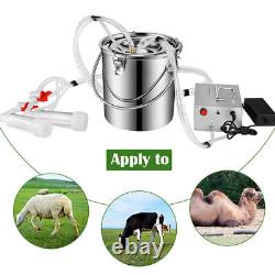 7L Portable Electric Milking Machine Vacuum Pump F Farm Cow Sheep Goat Milking