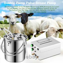 7L Portable Electric Milking Machine Vacuum Pump For Farm Cow Sheep Goat Milker