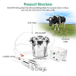 7L Portable Electric Milking Machine Vacuum Pump Milker For Farm Cow Sheep Goat