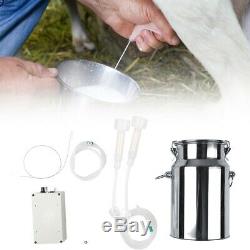 7L Stainless Steel Mini Electric Vacuum Milking Machine Cow Sheep Goats US Plug