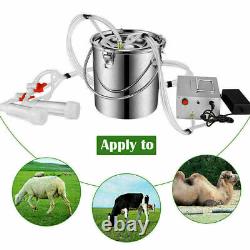 7L Upgraded Dual Heads Milking Machine Vacuum Impulse Pump Cow Goat Milker