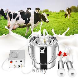 7L Upgraded Dual Heads Milking Machine Vacuum Impulse Pump Cow Goat Milker 83kp