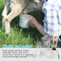 9L Electric Cow Milking Machine Goat Milker Stainless Steel Bucket Adjust Suctio