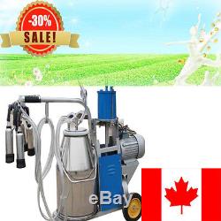 Auto Electric Milking Machine Farm Dairy Cow Milker 25L Vacuum Piston Pump FDA