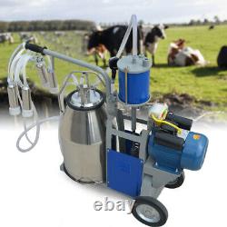 Auto Electric Milking Machine For Farm Cow Cattle Bucket Vacuum Piston Pump