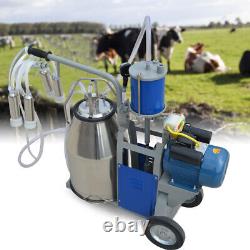 Auto Electric Milking Machine For Farm Cow Cattle Bucket Vacuum Piston Pump 25L
