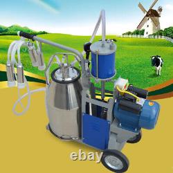 Auto Electric Milking Machine For Farm Cow Cattle Bucket Vacuum Piston Pump 25L