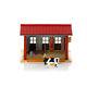 Bruder Toys 62621 Cow Barn Playset With Milking Machine, Cow, And Accessories