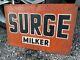 C. 1959 Original Vintage Surge Milker Sign Metal Dealer Dairy Farm Gas Oil Cow
