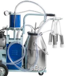 CA&USACow Milker Milking Machine With 25L bucket +304 Stainless Steel Bucket NEW