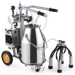 CREWORKS 25L Electric Milking Machine Farm Cow Milk Machine 304 Stainless Steel