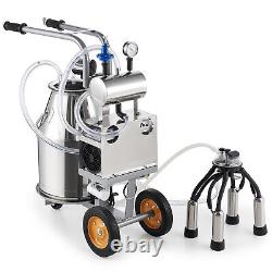 CREWORKS 25L Electric Milking Machine Farm Cow Milk Machine 304 Stainless Steel