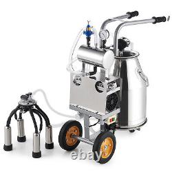 CREWORKS 25L Electric Milking Machine Farm Cow Milk Machine 304 Stainless Steel