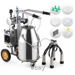 CREWORKS Electric Milking Machine 25L Cow Milking Equipment 304 Stainless Steel