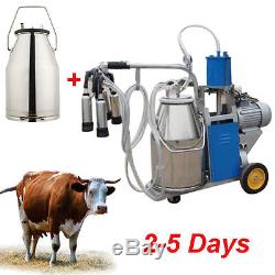 Canada 2-5 Days Delivery Cow Milking Machine +Vacuum Pump Milker+25L Bucket Tank