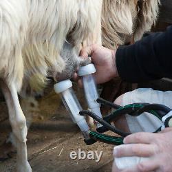 Cow Goat Milking Machine with 2 Teat Cups 14L Automatic Portable Livestock