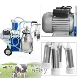 Cow Milker Electric Piston Milking Machine For Cows Farm 25L Bucket 0.55KW USA