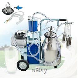 Cow Milker Electric Piston Milking Machine For Goats Cows Farm 25L Bucket 0.55KW