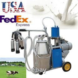 Cow Milker Electric Vacuum Pump Milking Machine Bucket 25L Farm Cows Stainless
