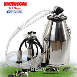 Cow Milker Milking Bucket Dairy Portable Tank Barrel 304Stainless Steel Milk 25L
