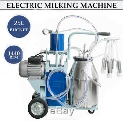 Cow Milker Portable Milking Machine +304 Stainless Steel Bucket +25L bucket