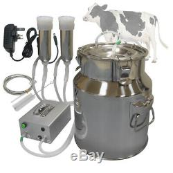 Cow Milking Machine, HANTOP Automatic Pulsating Vacuum Pump Milker 14L Bucket
