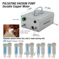 Cow Milking Machine, HANTOP Automatic Pulsating Vacuum Pump Milker 14L Bucket