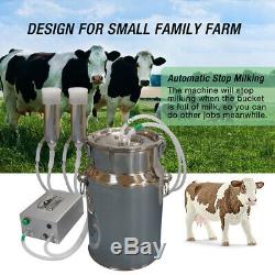 Cow Milking Machine, HANTOP Automatic Pulsating Vacuum Pump Milker 7L Bucket