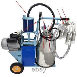 Cow and Goat Piston Milking Machine 110V 25L Electric Mobile Milking Machine