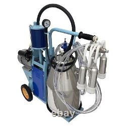 Cow and Goat Piston Milking Machine 110V 25L Electric Mobile Milking Machine