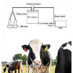 Cows Milking Machine With 6L Stainless Steel Bucket Silicone Hose US Plug
