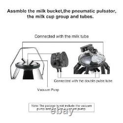 Dairy Cow Milker Milking Machine 25L Bucket Tank Barrel Stainless Steel