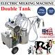 Double Tank Milker Electric Milking Machine Vacuum Pump For Cows Farm Device Usa