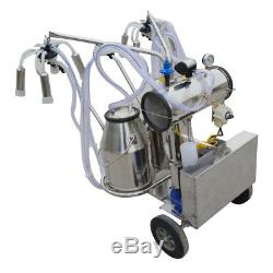 Double Tank Milker Electric Vacuum Pump Milking Machine For Cows Cattle Dairy US